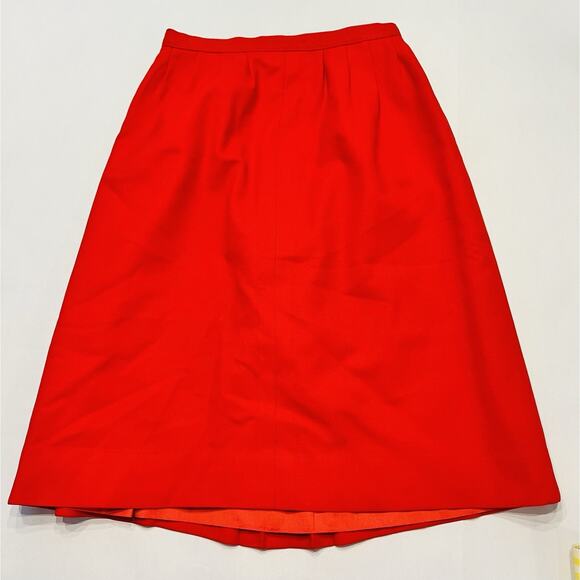 Vintage Pendleton Red Wool A-Line Pencil Skirt Lined Pockets (A0128) Waist 24” - Picture 2 of 4